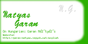matyas garan business card